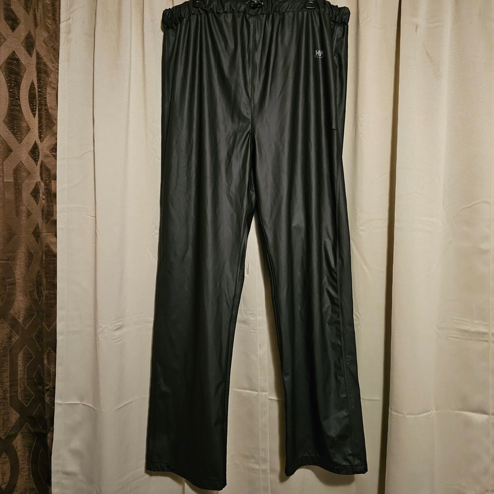 Helly Hansen Black Polyurethane Waterproof Rain Pants Xlarge Used